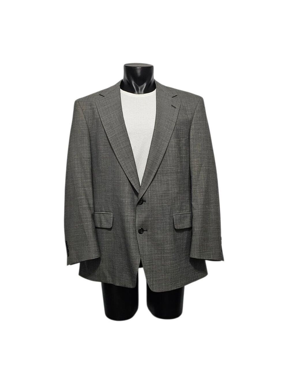 Vintage Christian Brooks Blazer Size 46R Gray Patterned Jacket Sport Coat